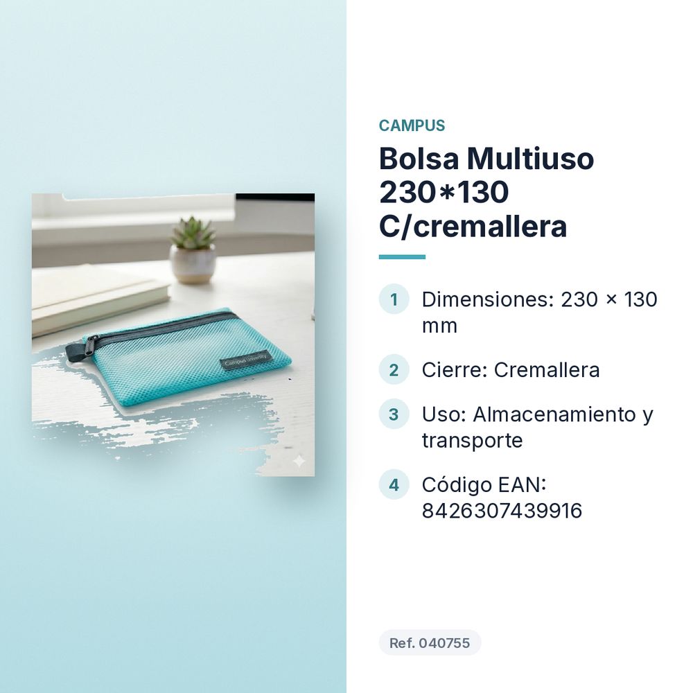 BOLSA MULTIUSO 230*130 C/CREMALLERA - características principales