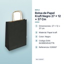 BOLSA DE PAPEL KRAFT NEGRO 27 × 12 × 37 CM - características principales
