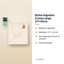 BOLSA ALGODON C/ASA LARGA 37*41CM - características principales