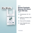 BOLSAS CAMISETA BLANCAS 35×50CM  PACK 100 UDS - características principales