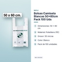 BOLSAS CAMISETA BLANCAS 50×60CM PACK 100 UDS - características principales