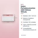 SOBRE PORTADOCUMENTOS 228X120MM 100UDS - características principales