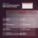 SOBRE PORTADOCUMENTOS 228X120MM 100UDS - resumen de atributos