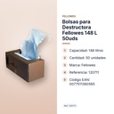 BOLSAS PARA DESTRUCTORA FELLOWES 148 L 50UDS - características principales