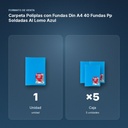 CARPETA POLIPLAS CON FUNDAS DIN A4 40 FUNDAS PP SOLDADAS AL LOMO AZUL - formato de venta: caja de 5