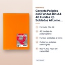 CARPETA POLIPLAS CON FUNDAS DIN A4 40 FUNDAS PP SOLDADAS AL LOMO NARANJA - características principales