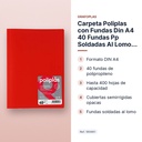 CARPETA POLIPLAS CON FUNDAS DIN A4 40 FUNDAS PP SOLDADAS AL LOMO ROJO - características principales