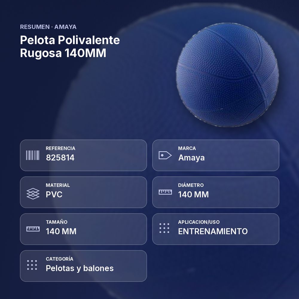 PELOTA POLIVALENTE RUGOSA 140MM - resumen de atributos