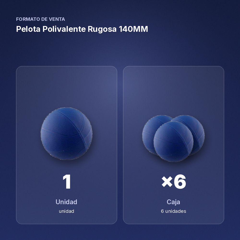 PELOTA POLIVALENTE RUGOSA 140MM - formato de venta: caja de 6
