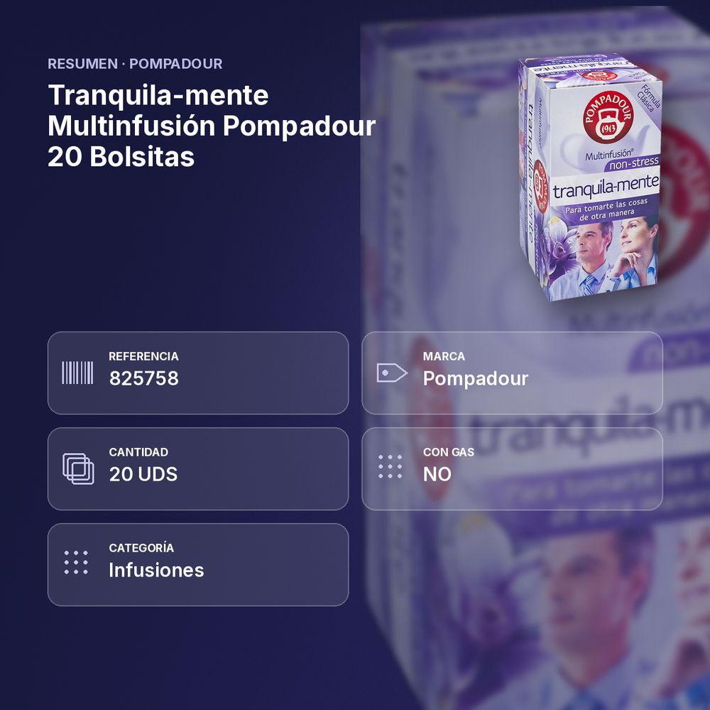 TRANQUILA-MENTE MULTINFUSIÓN POMPADOUR 20 BOLSITAS - resumen de atributos