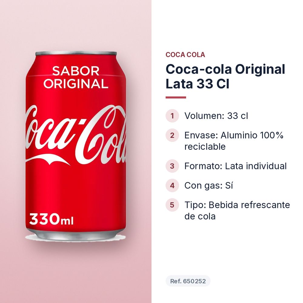 COCA-COLA ORIGINAL LATA 33 CL - características principales