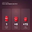 COCA-COLA ORIGINAL LATA 33 CL - formato de venta: paquete de 6, caja de 72