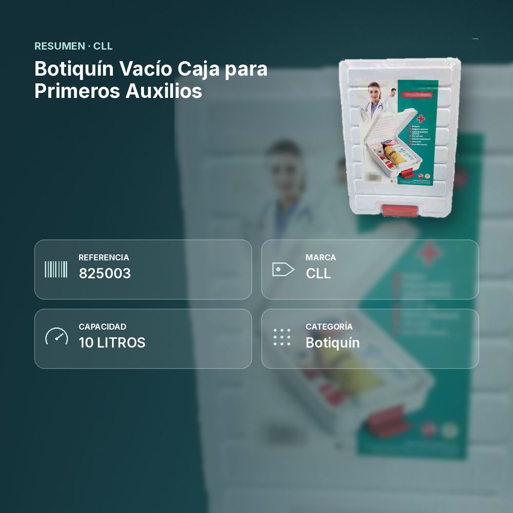BOTIQUÍN VACÍO CAJA PARA PRIMEROS AUXILIOS  - resumen de atributos