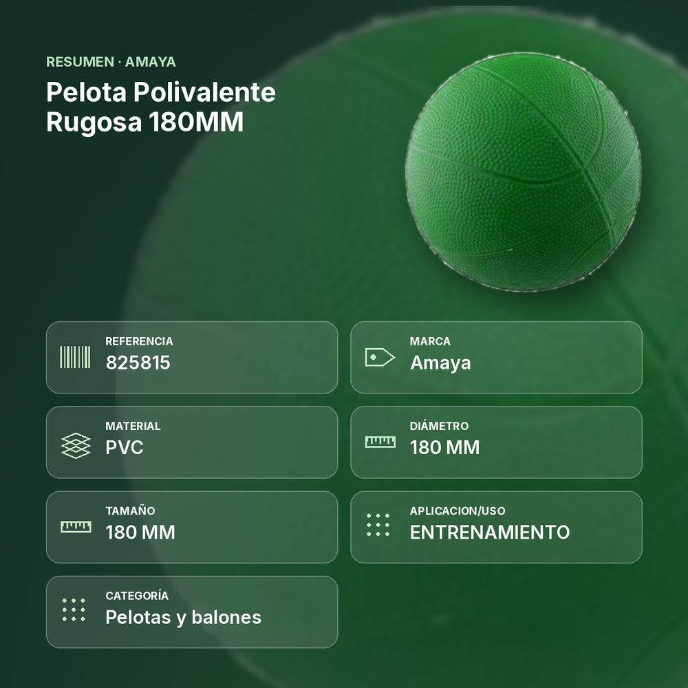 PELOTA POLIVALENTE RUGOSA 180MM - resumen de atributos
