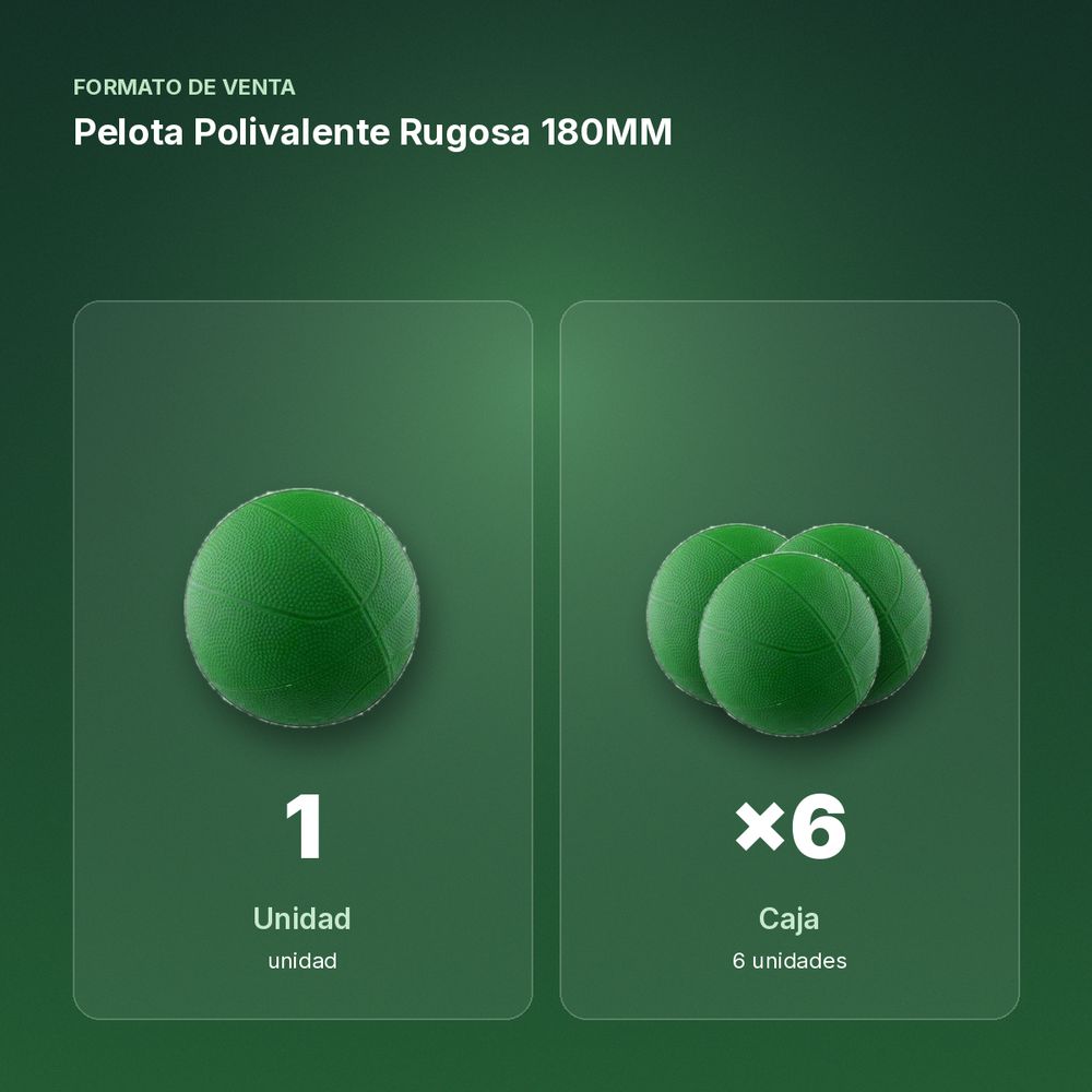 PELOTA POLIVALENTE RUGOSA 180MM - formato de venta: caja de 6