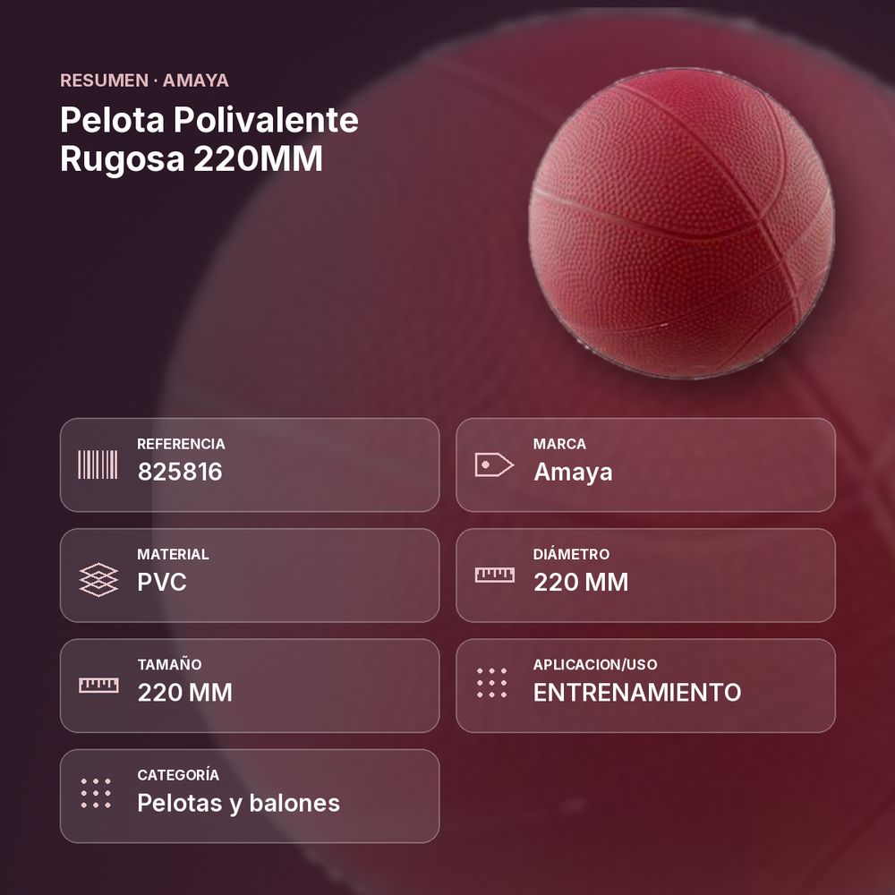 PELOTA POLIVALENTE RUGOSA 220MM - resumen de atributos