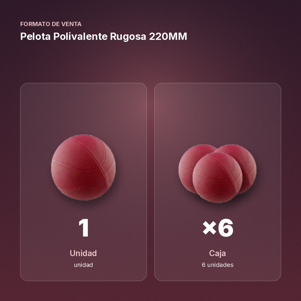 PELOTA POLIVALENTE RUGOSA 220MM - formato de venta: caja de 6