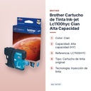 BROTHER  CARTUCHO DE TINTA INK-JET LC1100HYC CIAN ALTA CAPACIDAD - características principales