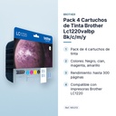 PACK 4 CARTUCHOS DE TINTA BROTHER LC1220VALBP BK/C/M/Y - características principales