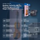 BROTHER CARTUCHO DE TINTA INK-JET LC127XLBK NEGRO ALTA CAPACIDAD - resumen de atributos