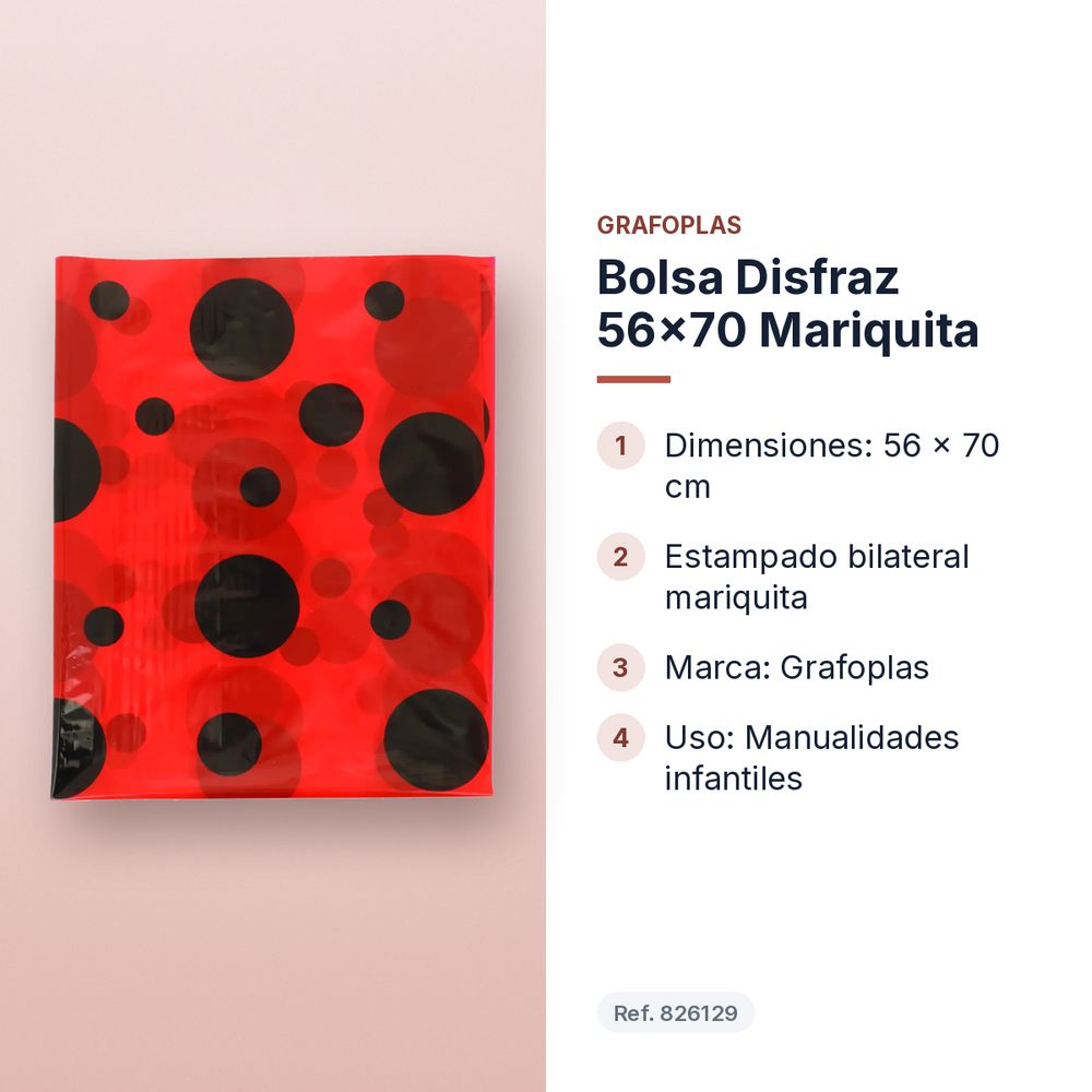 BOLSA DISFRAZ 56X70 MARIQUITA - características principales
