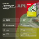 TRANSPARENCIAS FOTOCOPIADORA APLI 100HOJAS - resumen de atributos