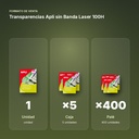 TRANSPARENCIAS APLI SIN BANDA LASER 100H - formato de venta: caja de 5, palé de 400