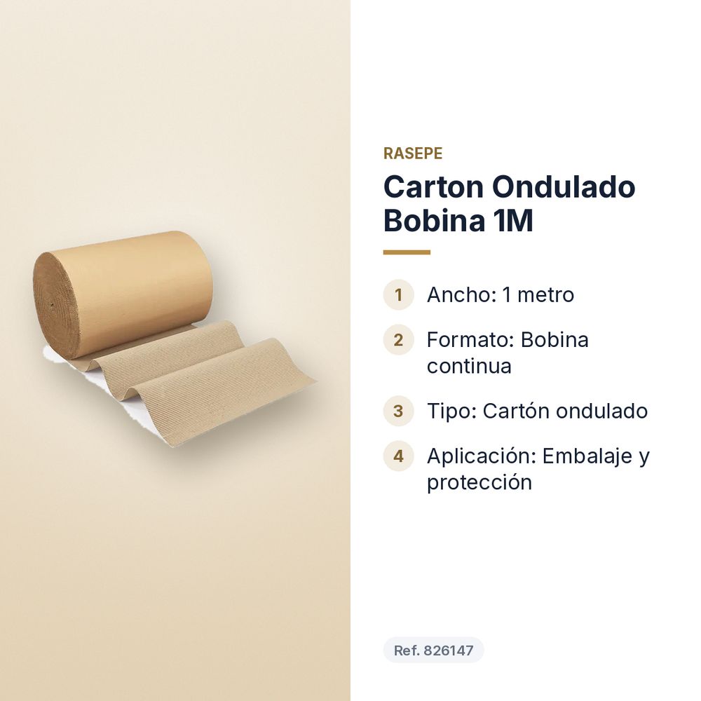 CARTON ONDULADO BOBINA 1M - características principales