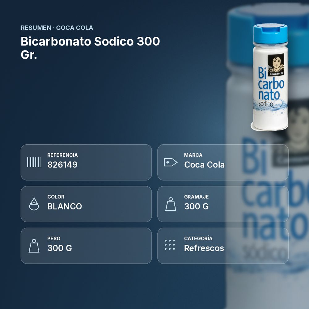 BICARBONATO SODICO 300 GR. - resumen de atributos