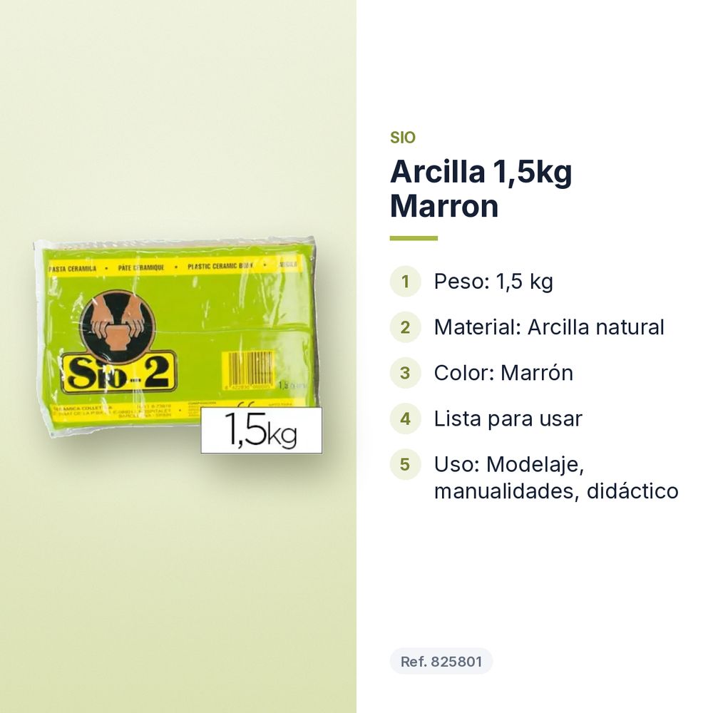 ARCILLA 1,5KG MARRON - características principales