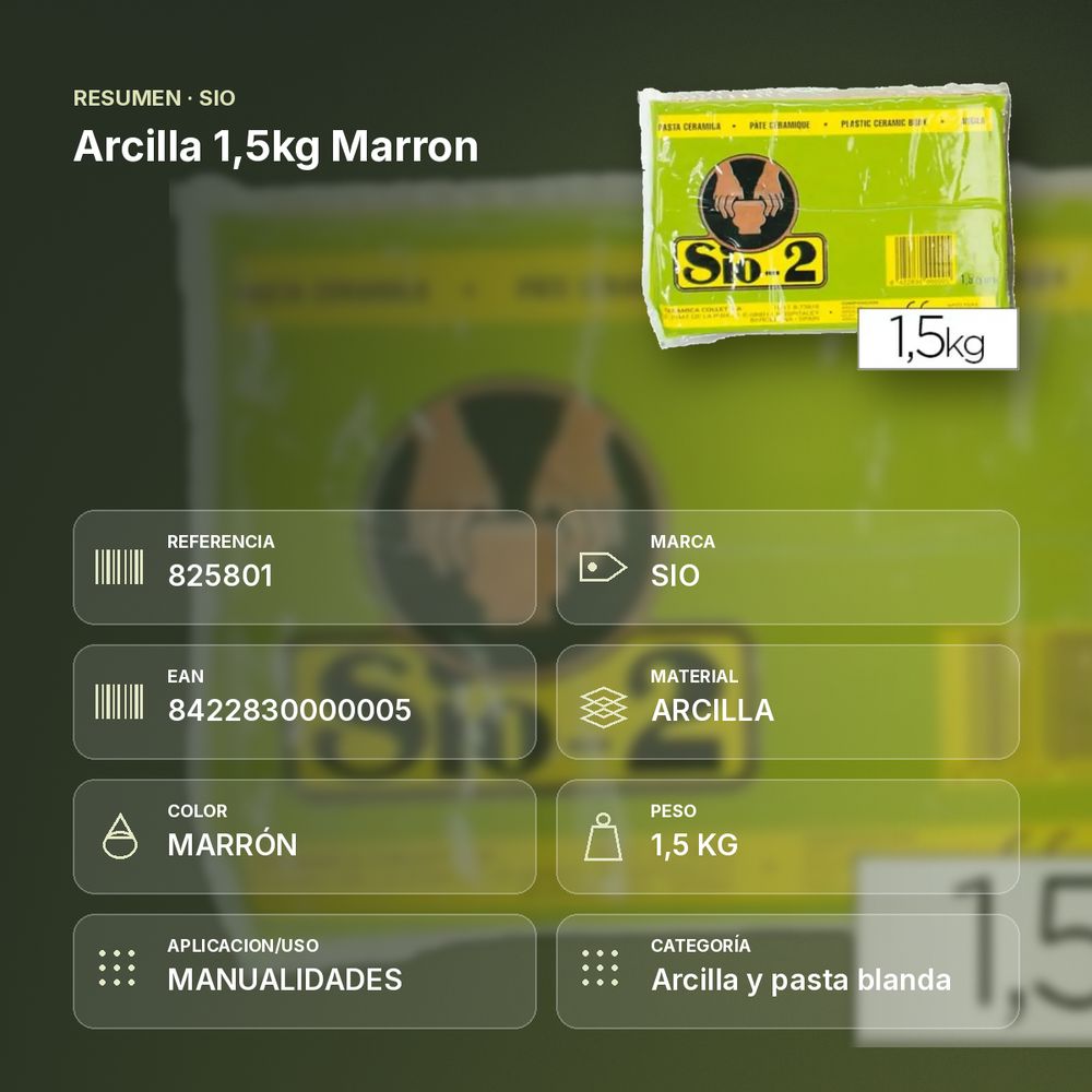 ARCILLA 1,5KG MARRON - resumen de atributos