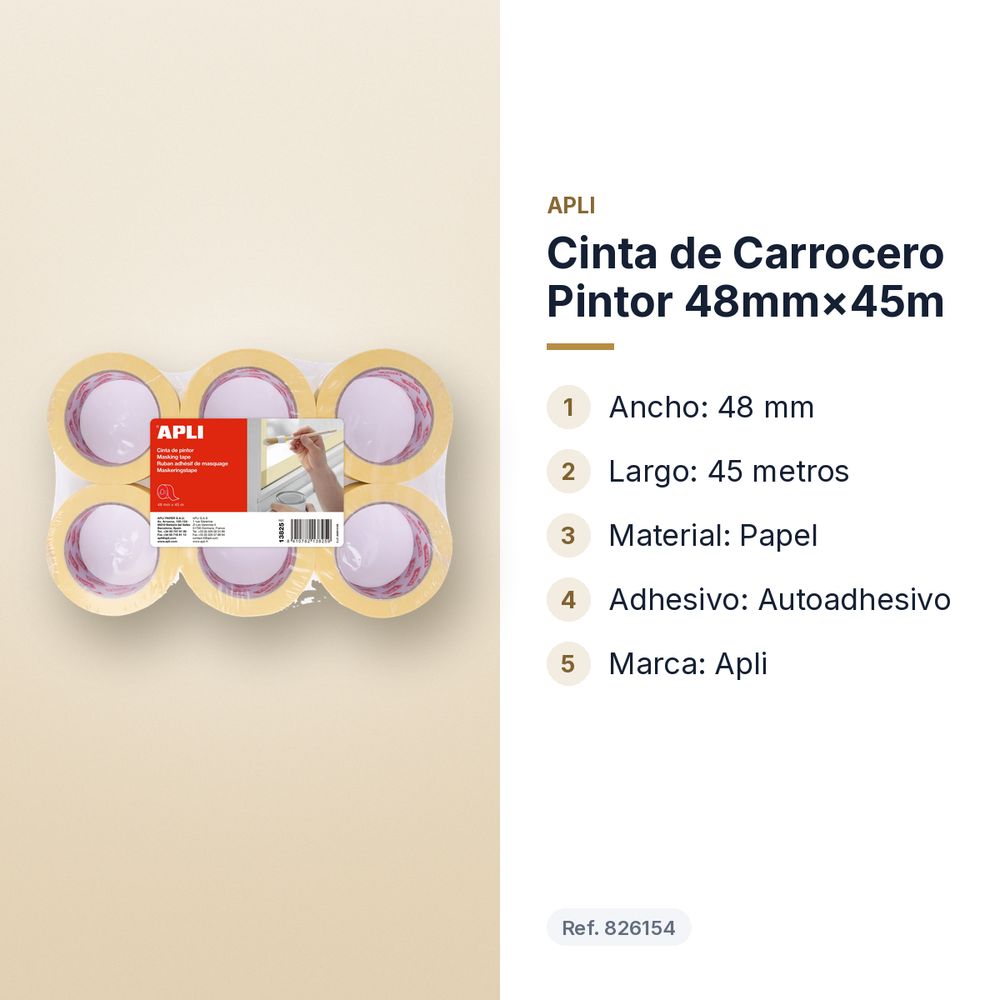 CINTA DE CARROCERO PINTOR 48MM×45M - características principales