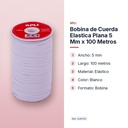 BOBINA DE CUERDA ELASTICA PLANA 5 MM X 100 METROS - características principales