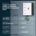 CARPETA DE 4 ANILLAS 35MM CON RECAMBIO REAL MADRID – EQUIPACIÓN 25/26 - resumen de atributos