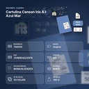 CARTULINA CANSON IRIS A3 AZUL MAR - resumen de atributos
