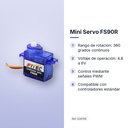 MINI SERVO FS90R - características principales