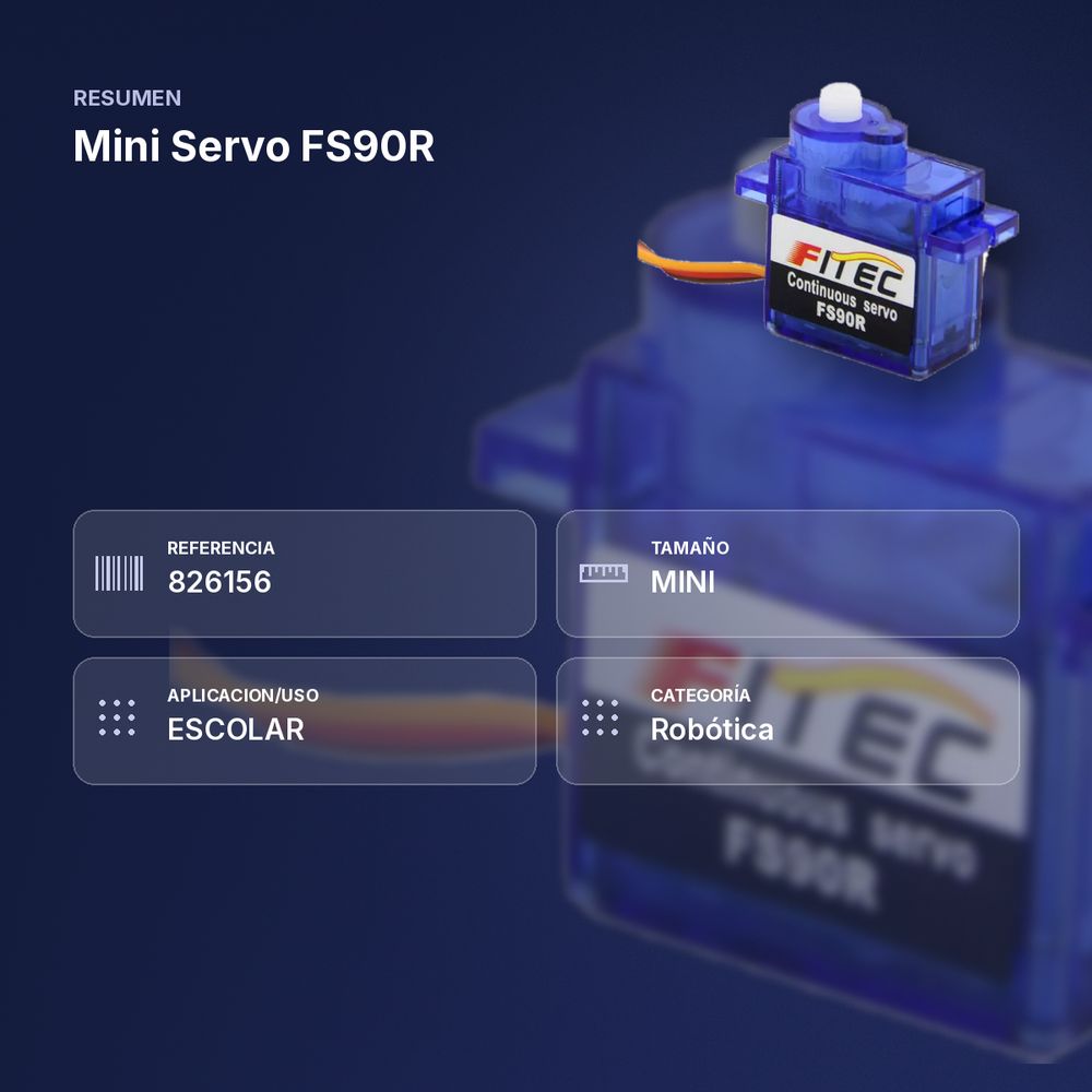 MINI SERVO FS90R - resumen de atributos