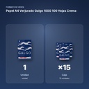 PAPEL A4 VERJURADO GALGO 100G 100 HOJAS CREMA - formato de venta: caja de 15