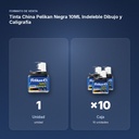 TINTA CHINA PELIKAN NEGRA 10ML INDELEBLE DIBUJO Y CALIGRAFÍA - formato de venta: caja de 10