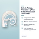 SET DE PLATOS, CUBIERTOS Y VASO SAFTA PREESCOLAR "ELEFANTE" - características principales