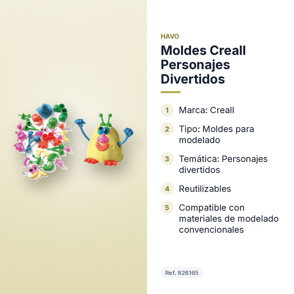MOLDES CREALL PERSONAJES DIVERTIDOS - características principales