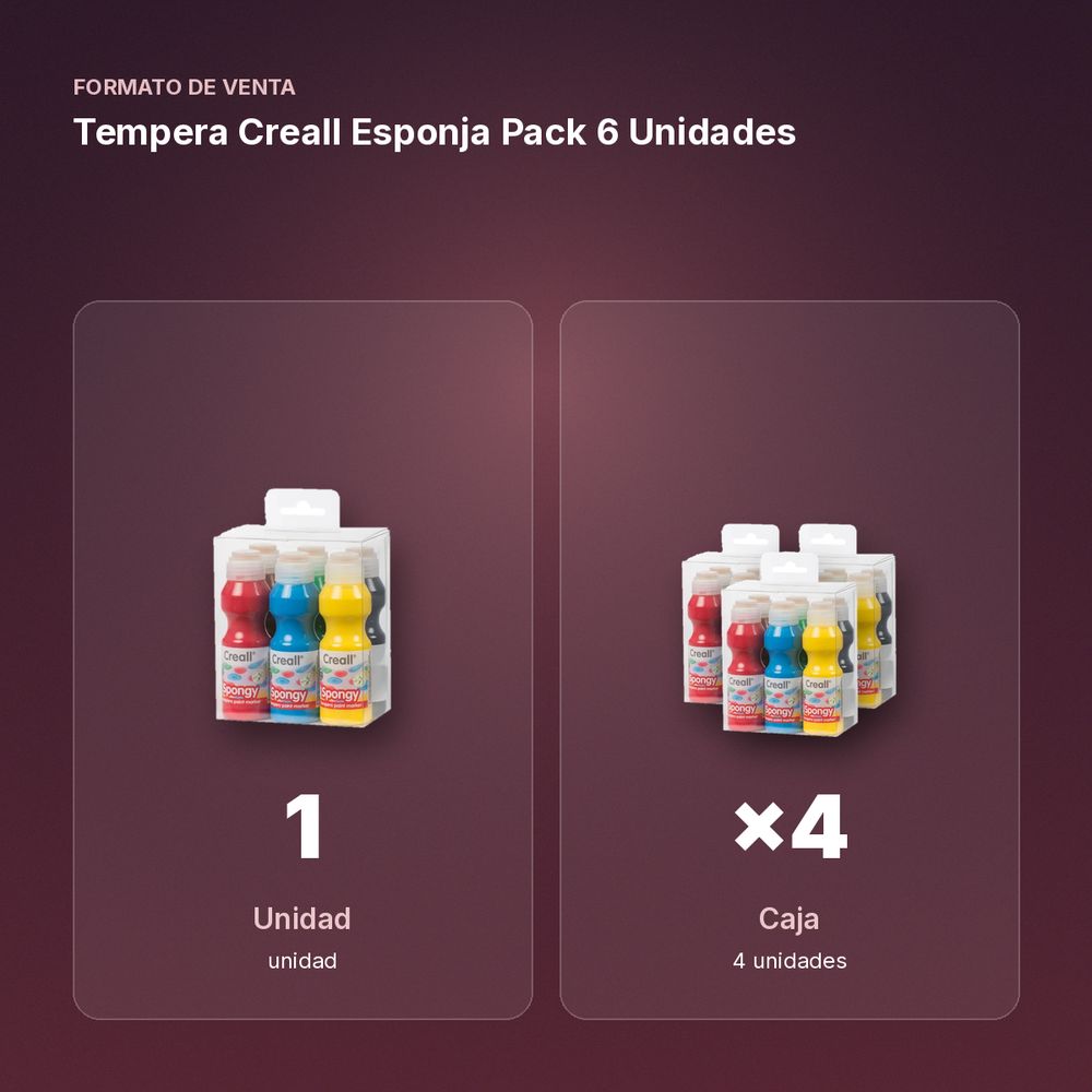 TEMPERA CREALL ESPONJA PACK 6 UNIDADES - formato de venta: caja de 4