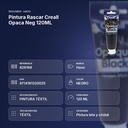 PINTURA RASCAR CREALL OPACA NEG 120ML - resumen de atributos
