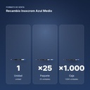 RECAMBIO INOXCROM AZUL MEDIO - formato de venta: paquete de 25, caja de 1000