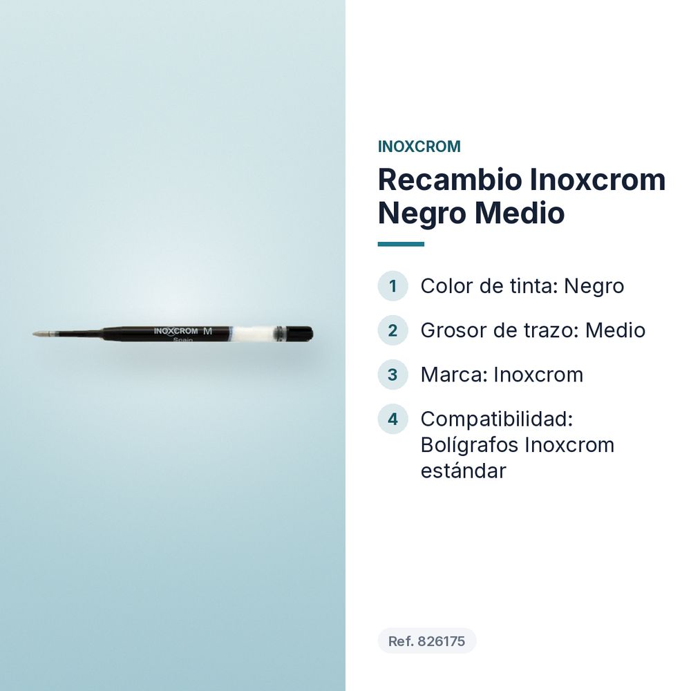 RECAMBIO INOXCROM NEGRO MEDIO - características principales