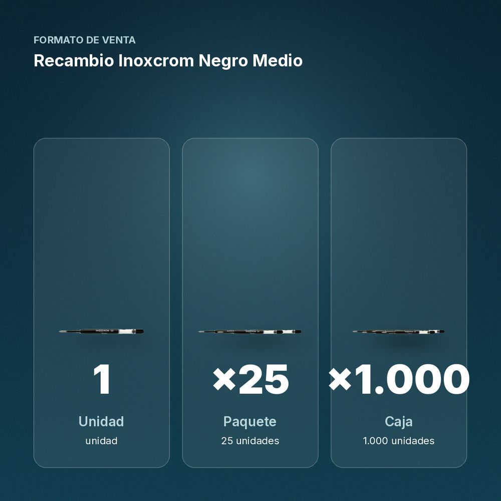 RECAMBIO INOXCROM NEGRO MEDIO - formato de venta: paquete de 25, caja de 1000