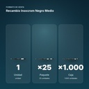 RECAMBIO INOXCROM NEGRO MEDIO - formato de venta: paquete de 25, caja de 1000
