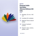 PLUMAS INDIO SURTIDAS 25MMX140MM 60 UDS - características principales