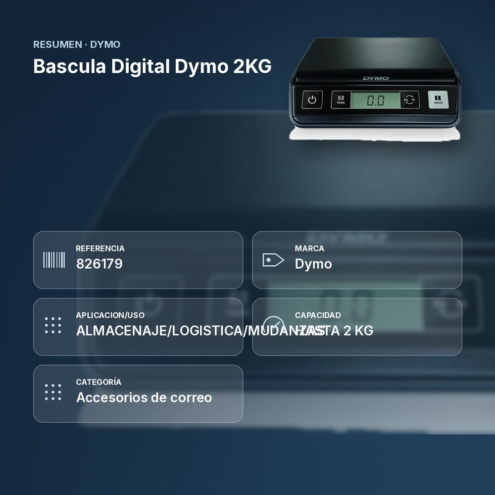 BASCULA DIGITAL DYMO 2KG - resumen de atributos