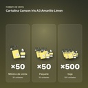 CARTULINA CANSON IRIS A3 AMARILLO LIMON - formato de venta: paquete de 50, caja de 500